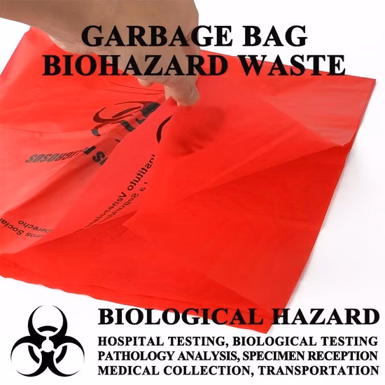 Biohazard-Müllbeutel aus Kunststoff, medizinischer Abfallbeutel für Krankenhauskliniken